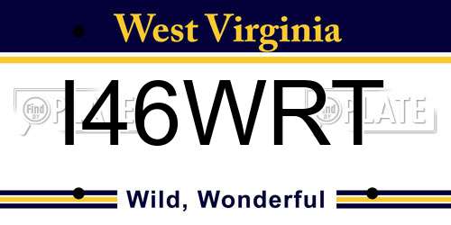 I46WRT West Virginia License Plate