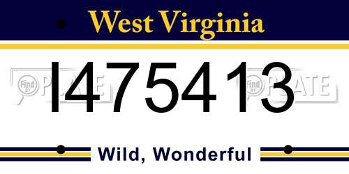 I475413 West Virginia License Plate