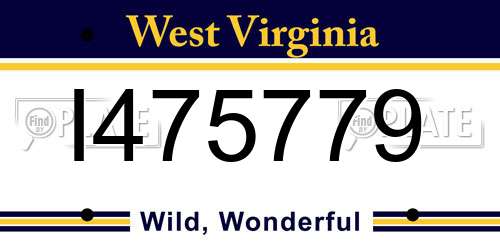 I475779 West Virginia License Plate
