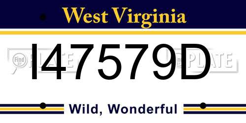 I47579D West Virginia License Plate