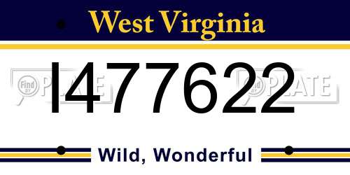 I477622 West Virginia License Plate