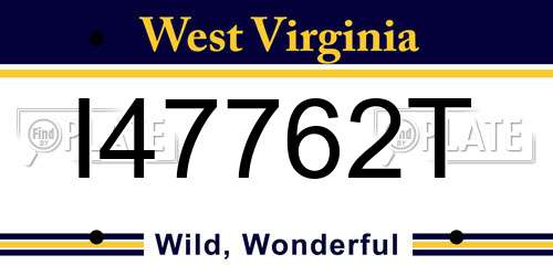 I47762T West Virginia License Plate