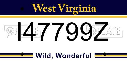 I47799Z West Virginia License Plate