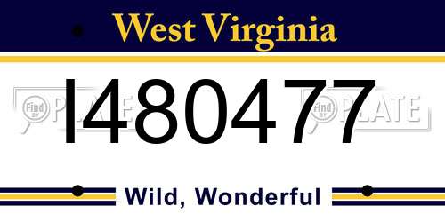 I480477 West Virginia License Plate
