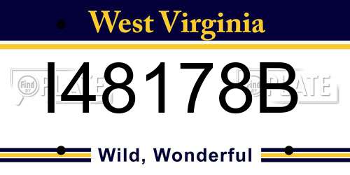 I48178B West Virginia License Plate