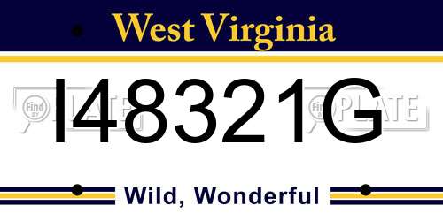 I48321G West Virginia License Plate