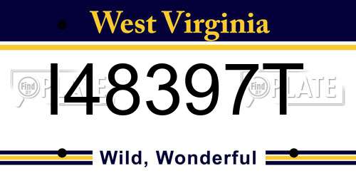 I48397T West Virginia License Plate