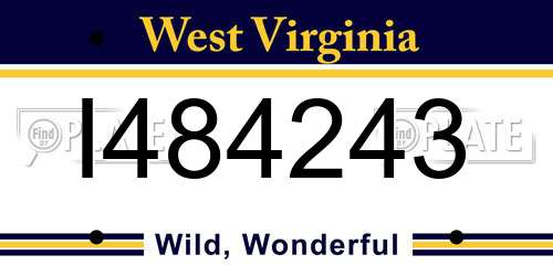 I484243 West Virginia License Plate