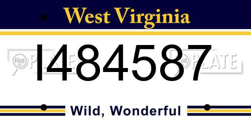 I484587 West Virginia License Plate