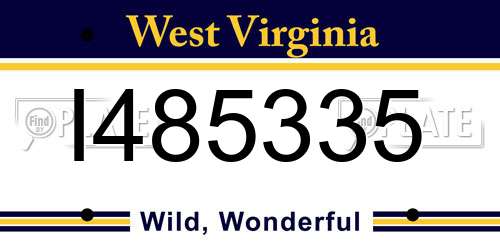 I485335 West Virginia License Plate