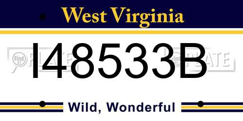 I48533B West Virginia License Plate
