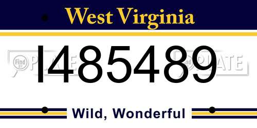 I485489 West Virginia License Plate