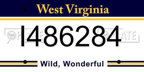 I486284 West Virginia License Plate