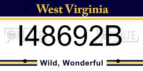 I48692B West Virginia License Plate