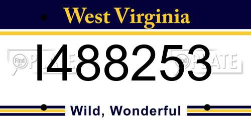 I488253 West Virginia License Plate