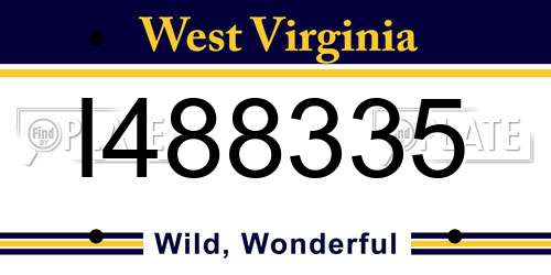 I488335 West Virginia License Plate