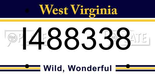 I488338 West Virginia License Plate