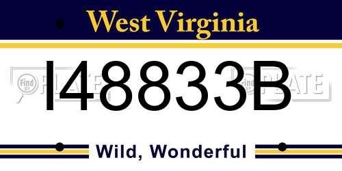 I48833B West Virginia License Plate