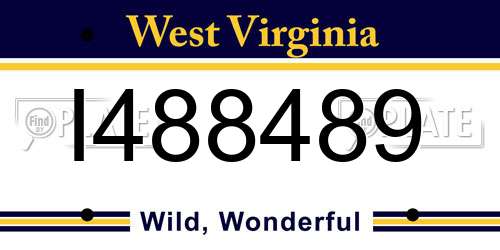 I488489 West Virginia License Plate