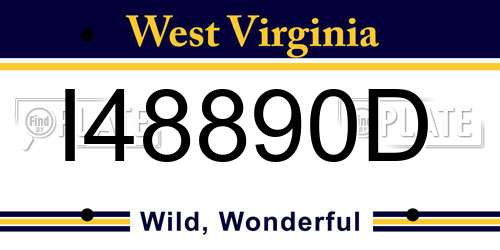 I48890D West Virginia License Plate