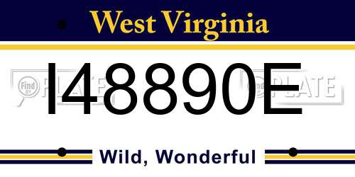 I48890E West Virginia License Plate