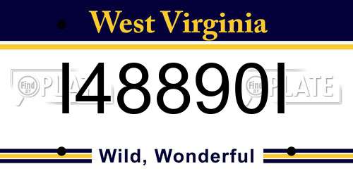 I48890I West Virginia License Plate