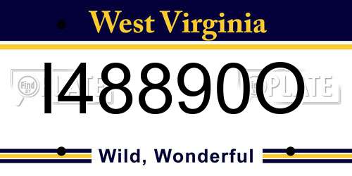 I48890O West Virginia License Plate