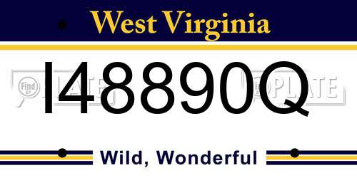 I48890Q West Virginia License Plate