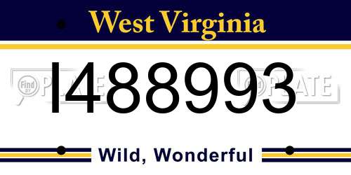 I488993 West Virginia License Plate