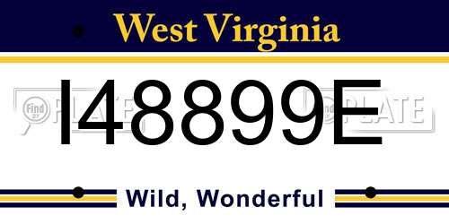 I48899E West Virginia License Plate