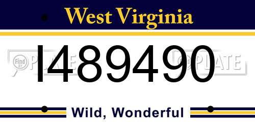 I489490 West Virginia License Plate