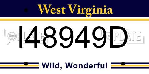I48949D West Virginia License Plate