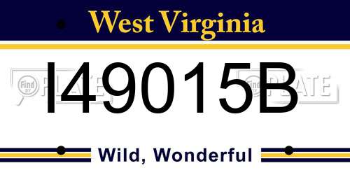 I49015B West Virginia License Plate