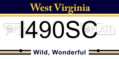 I490SC West Virginia License Plate