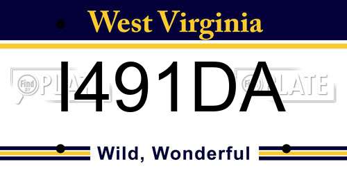 I491DA West Virginia License Plate