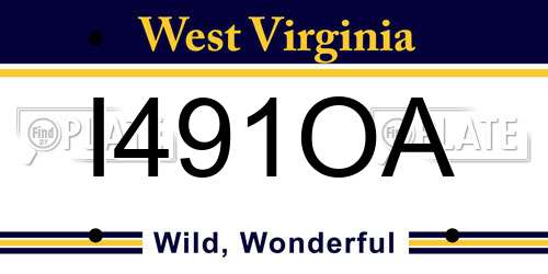 I491OA West Virginia License Plate