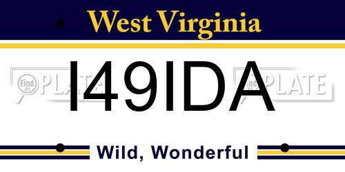 I49IDA West Virginia License Plate