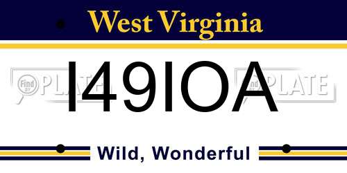 I49IOA West Virginia License Plate