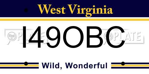 I49OBC West Virginia License Plate