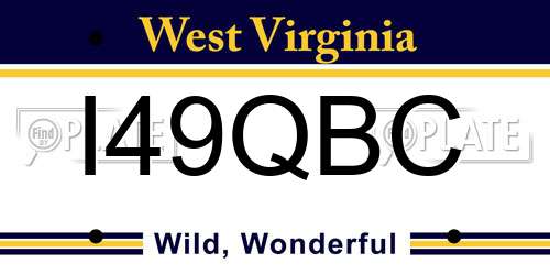 I49QBC West Virginia License Plate