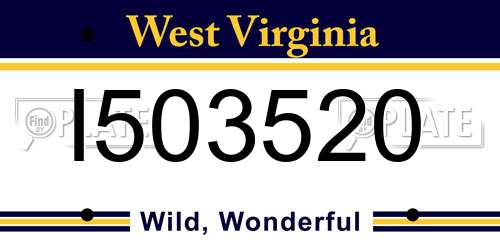 I503520 West Virginia License Plate