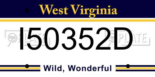 I50352D West Virginia License Plate