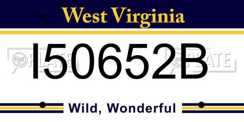 I50652B West Virginia License Plate