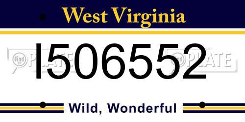 I506552 West Virginia License Plate