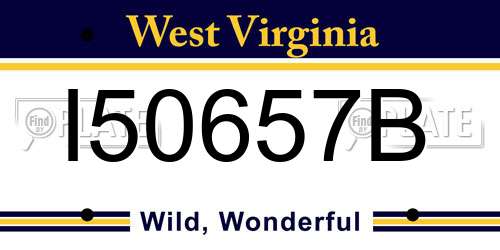 I50657B West Virginia License Plate
