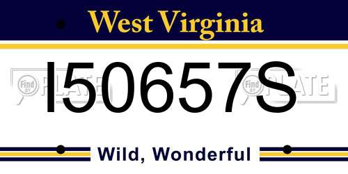 I50657S West Virginia License Plate