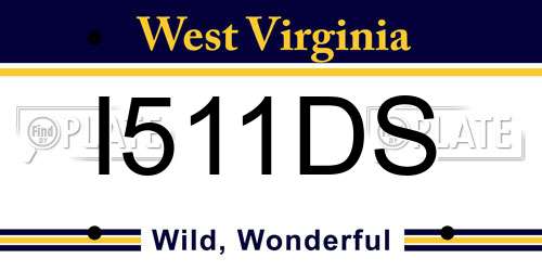 I511DS West Virginia License Plate