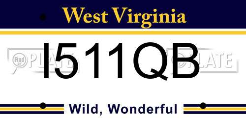 I511QB West Virginia License Plate