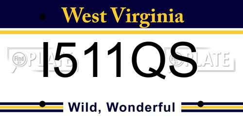 I511QS West Virginia License Plate