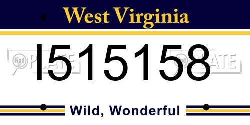 I515158 West Virginia License Plate